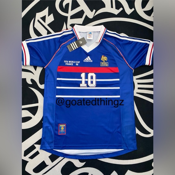 Adidas Retro Vintage Zinedine Zidane #10
France Fifa World Cup 1998 Final Jersey - Picture 1 of 5
